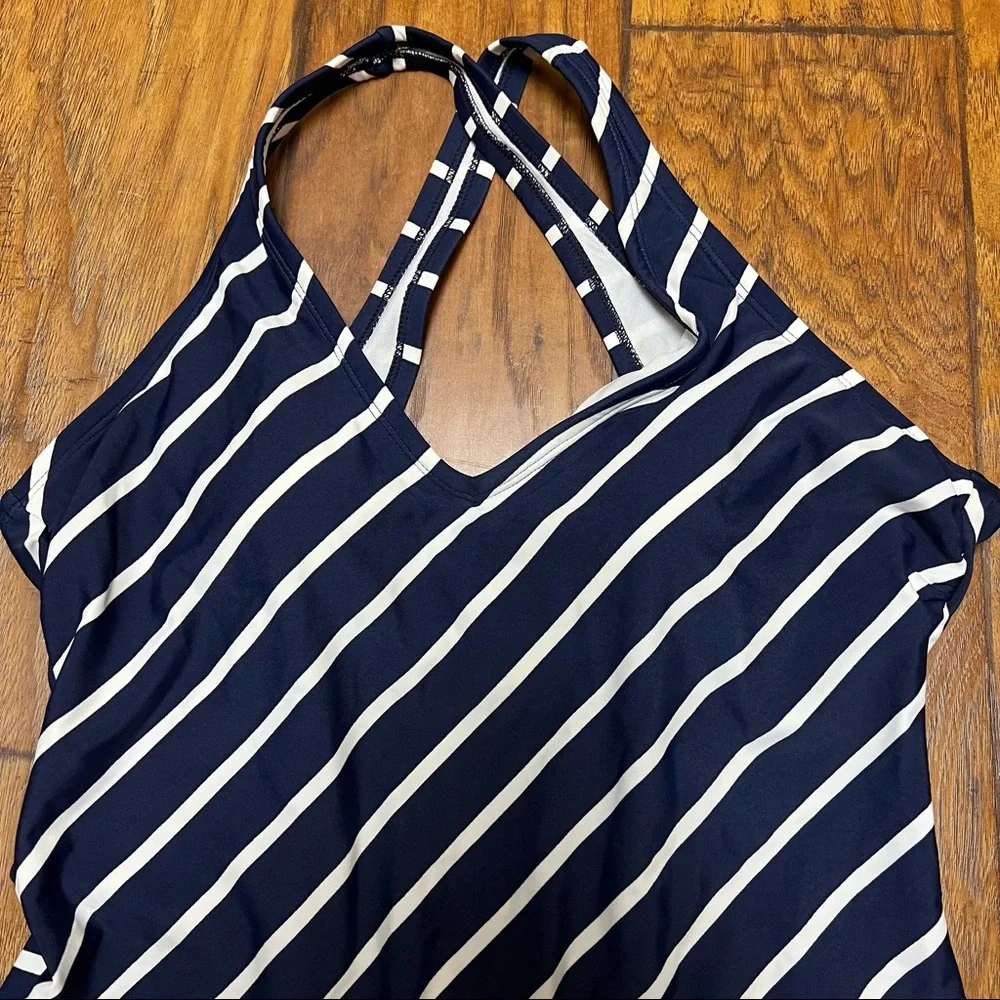 Kona Sol™‎ Oxford Blue Women's Large Coverage One Piece Swimsuit